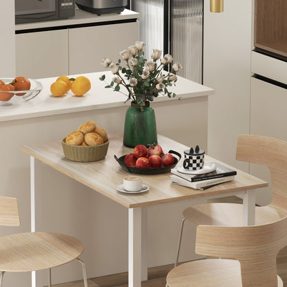 HOMCOM Esstisch für 6 Personen, Küchentisch, Erweiterbar, Küchentisch, Braun + Weiß