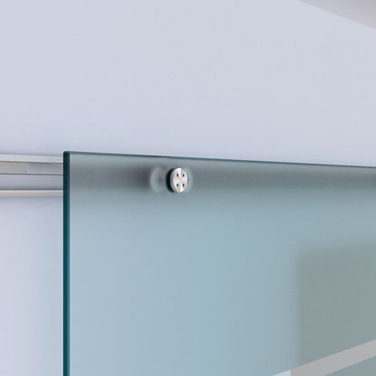 HOMCOM Glasschiebetür Schiebetür Glastür Zimmertür teilsatiniert 900 x 2050 mm