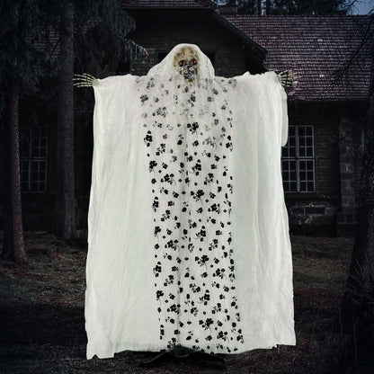 Outsunny Halloween-Dekoration Geisterbraut, Schreie & Augenleuchten, bewegungsaktiviert, 170cm groß, Indoor
