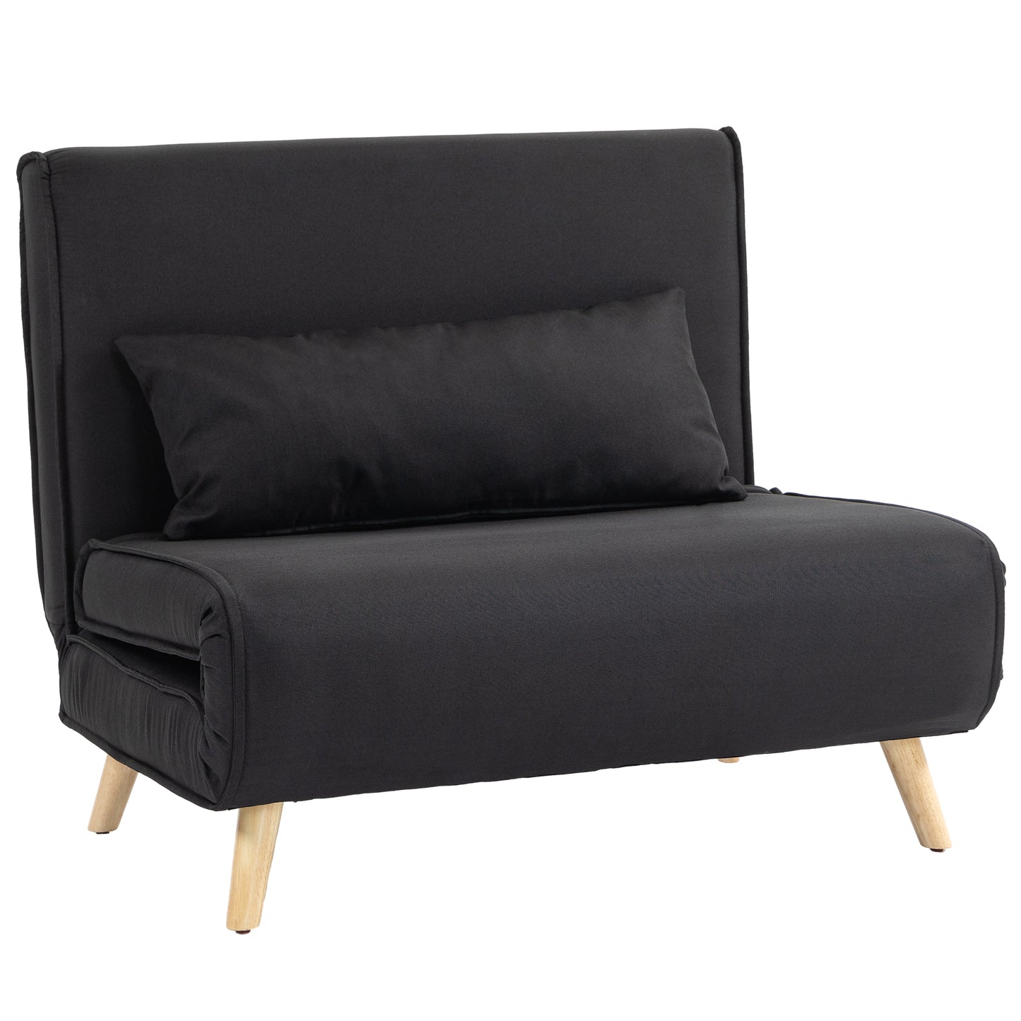 HOMCOM Relaxsessel mit Bettfunktion، لشخص واحد، تصميم حديث، مكرر 350 كجم، 94x78x80 سم، أسود