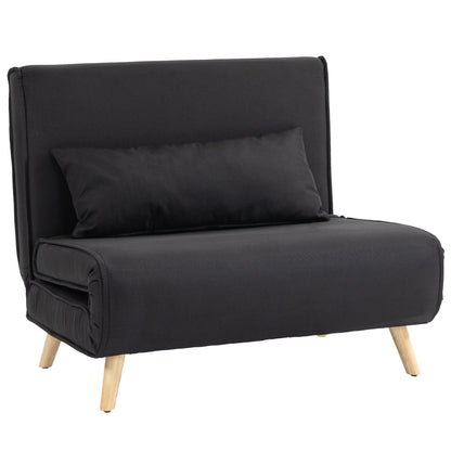 HOMCOM Relaxsessel mit Bettfunktion، لشخص واحد، تصميم حديث، مكرر 350 كجم، 94x78x80 سم، أسود