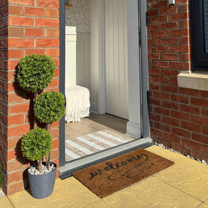 HOMCOM Künstlicher Buchsbaum، Kunstpflanze، واقعية Aussehen، في الهواء الطلق، Grün + Schwarz