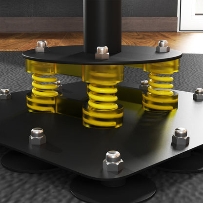 SPORTNOW Boxstand, zwei Speedballs, drehbare Boxstange, Kickpolster, höhenverstellbar, Stahl, 107 x 36 x 140-205 cm, Schwarz