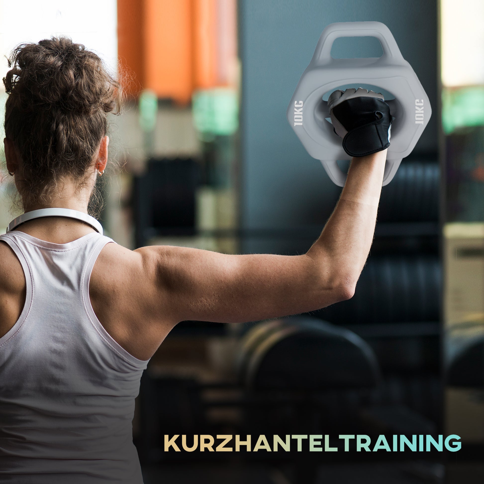 SPORTNOW 3-in-1 Multifunktionshantel, 10 kg, rutschfest, geruchsarm, Kunststoffmantel, Eisenkern, grau