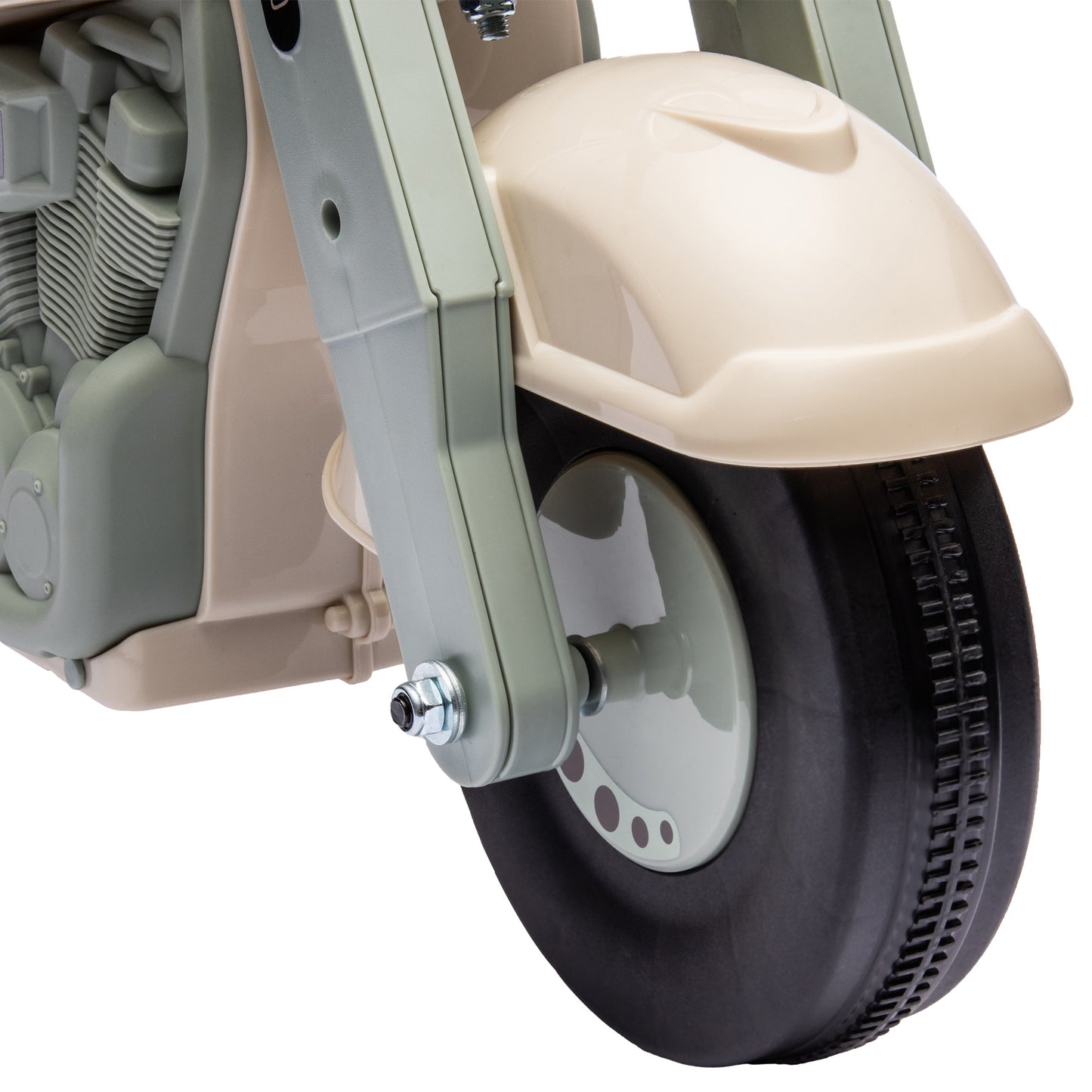 AIYAPLAY Rutschauto, Motorrad-Design, Musik und Seifenblasen, für 2-5 Jahre, Cremeweiß