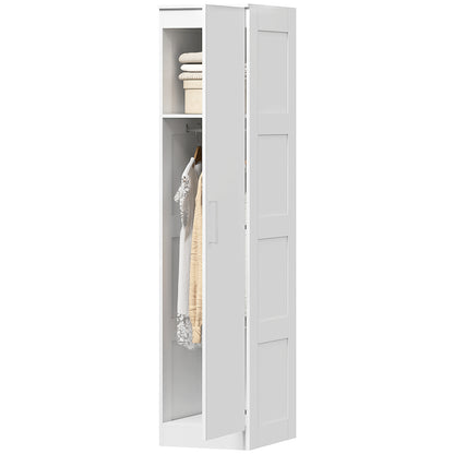 HOMCOM Kleiderschrank Mehrzweckschrank mit Kleiderstange, Regal, باب ناعم الإغلاق 40 x 52 x 180 cm Weiß