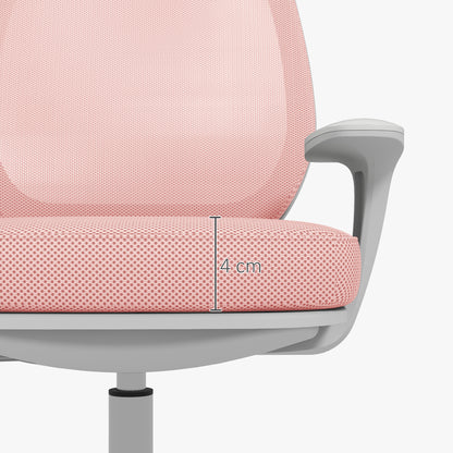Vinsetto Bürostuhl, Ergonomisch Schreibtischstuhl mit Drehfunktion, Höhenverstellbar 55 x 48 x 82,5-94,5 cm Rosa