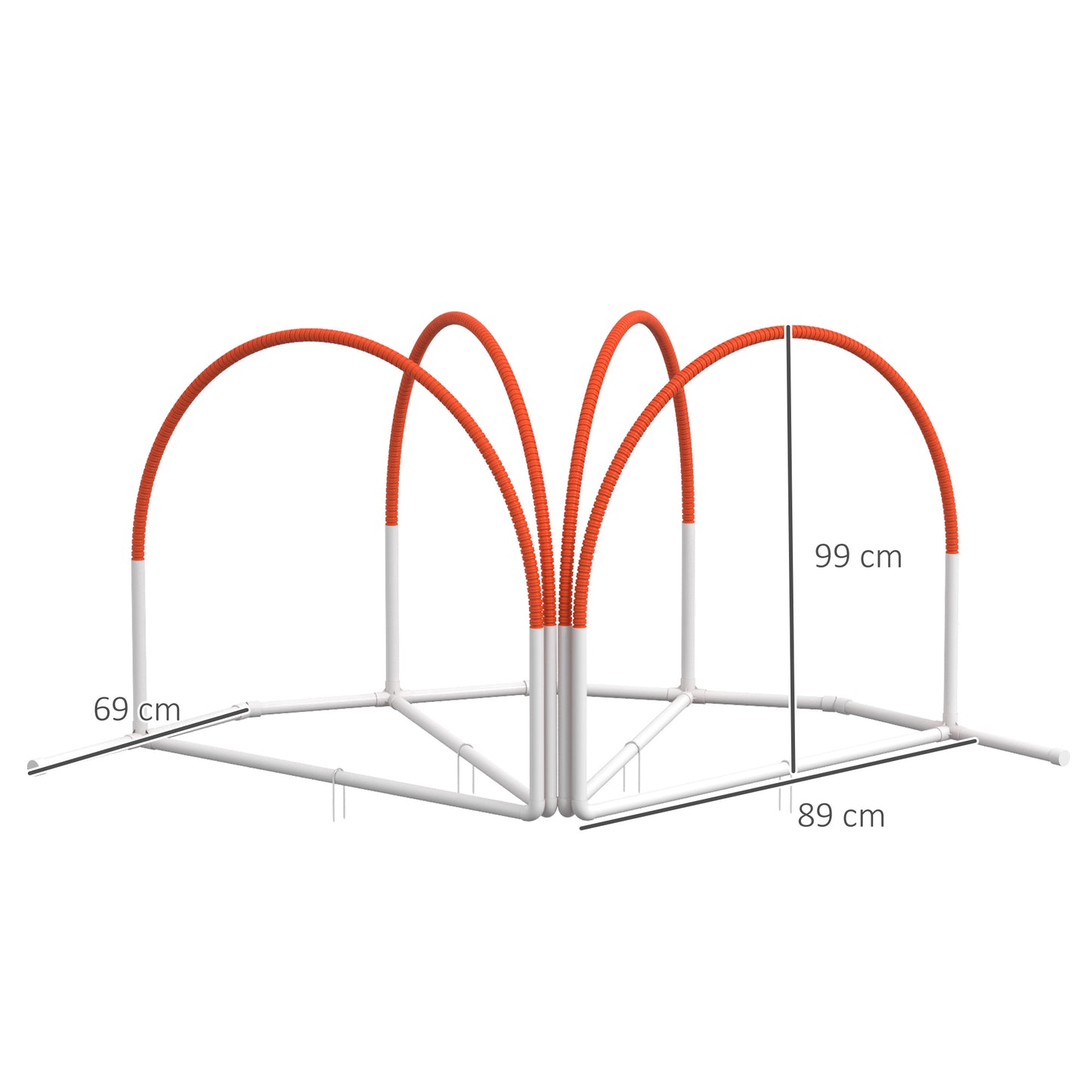 PawHut Agility-Set für Hunde, 4-teilig, inkl. Tragetasche, Kunststoff, 89x69x99 cm, Weiß+Orange