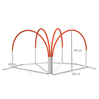 PawHut Agility-Set für Hunde, 4-teilig, inkl. Tragetasche, Kunststoff, 89x69x99 cm, Weiß+Orange