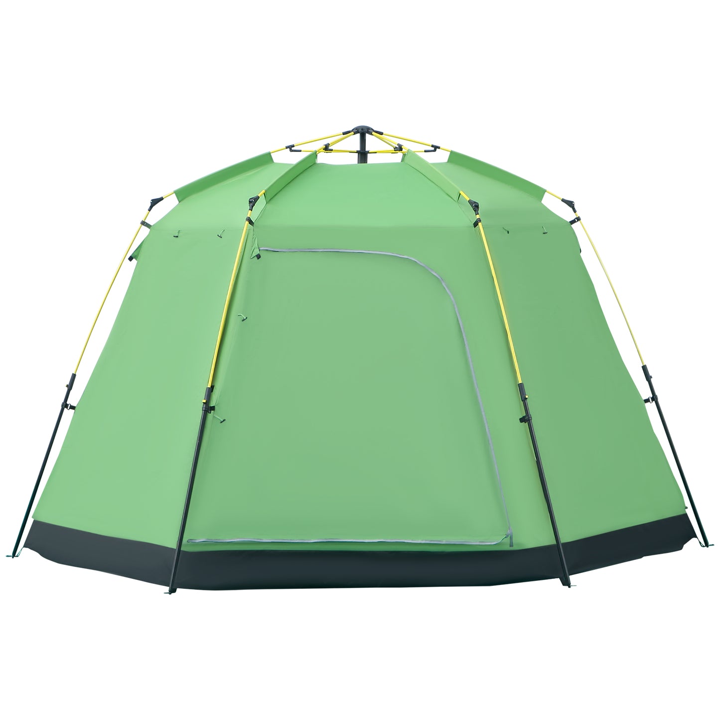 Outsunny Camping Zelt 6 Personen Zelt Familienzelt Kuppelzelt Kunstleder2000mm einfache Einrichtung für Familien Trekking Festival Stahl Glasfaser Grün 320 x 320 x 180 cm