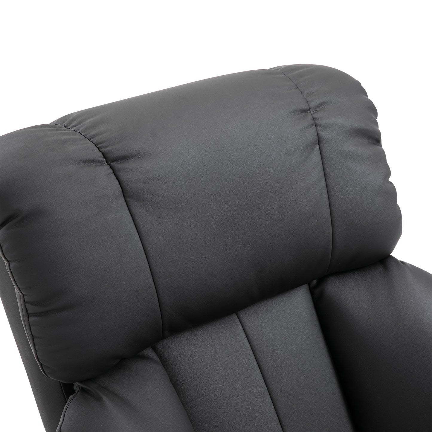 HOMCOM Relaxsessel mit Fußhocker, Massagesessel mit Liegefunktion, Elektrischer Liegesessel mit Fernbedienung, Fernsehsessel mit Seitentasche, Kunstleder, Schwarz