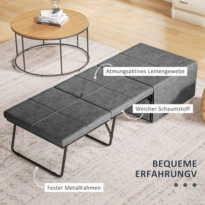 HOMCOM Klappbett, mit Matratze und Schutzabdeckung, 190 x 69 x 38,5 cm, Grau