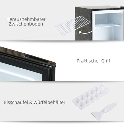 HOMCOM Mini-Gefrierschrank 35 L Gefrierbox elektrisch freistehend 45 W Mini Gefriertruhe Minikühlschrank 41dB -14 bis -24℃ 5-stufige Temperaturregelung 47 x 44,2 x 48,8 cm Schwarz