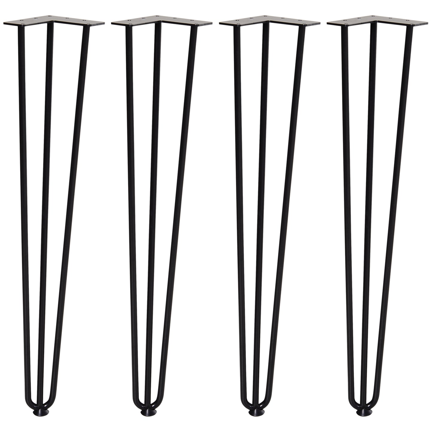 HOMCOM Tischbein-Set, 4 Stahl-Tischbeine, Gabel-Design, 40 kg belastbar, Schwarz