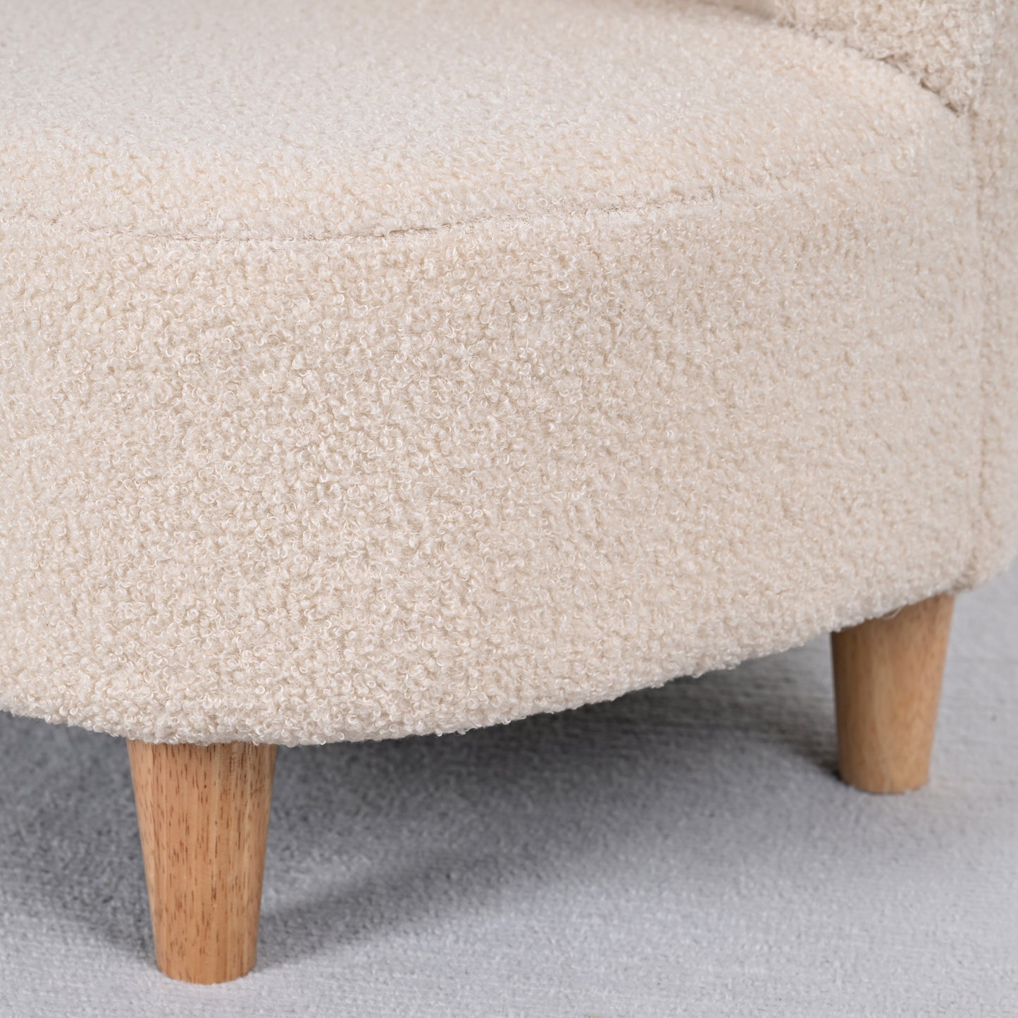AIYAPLAY Kindersessel، Plüschsessel mit Bärenohren، Fleece-Bezug، Schaumstoff، بيج