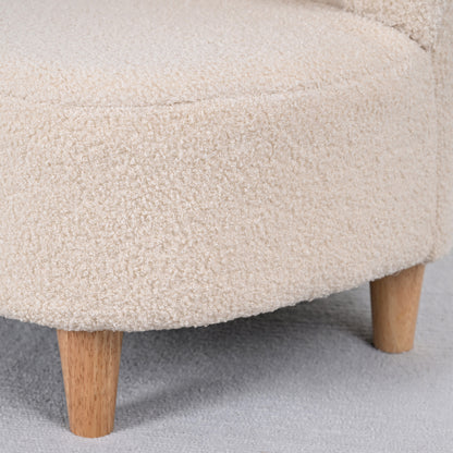 AIYAPLAY Kindersessel، Plüschsessel mit Bärenohren، Fleece-Bezug، Schaumstoff، بيج