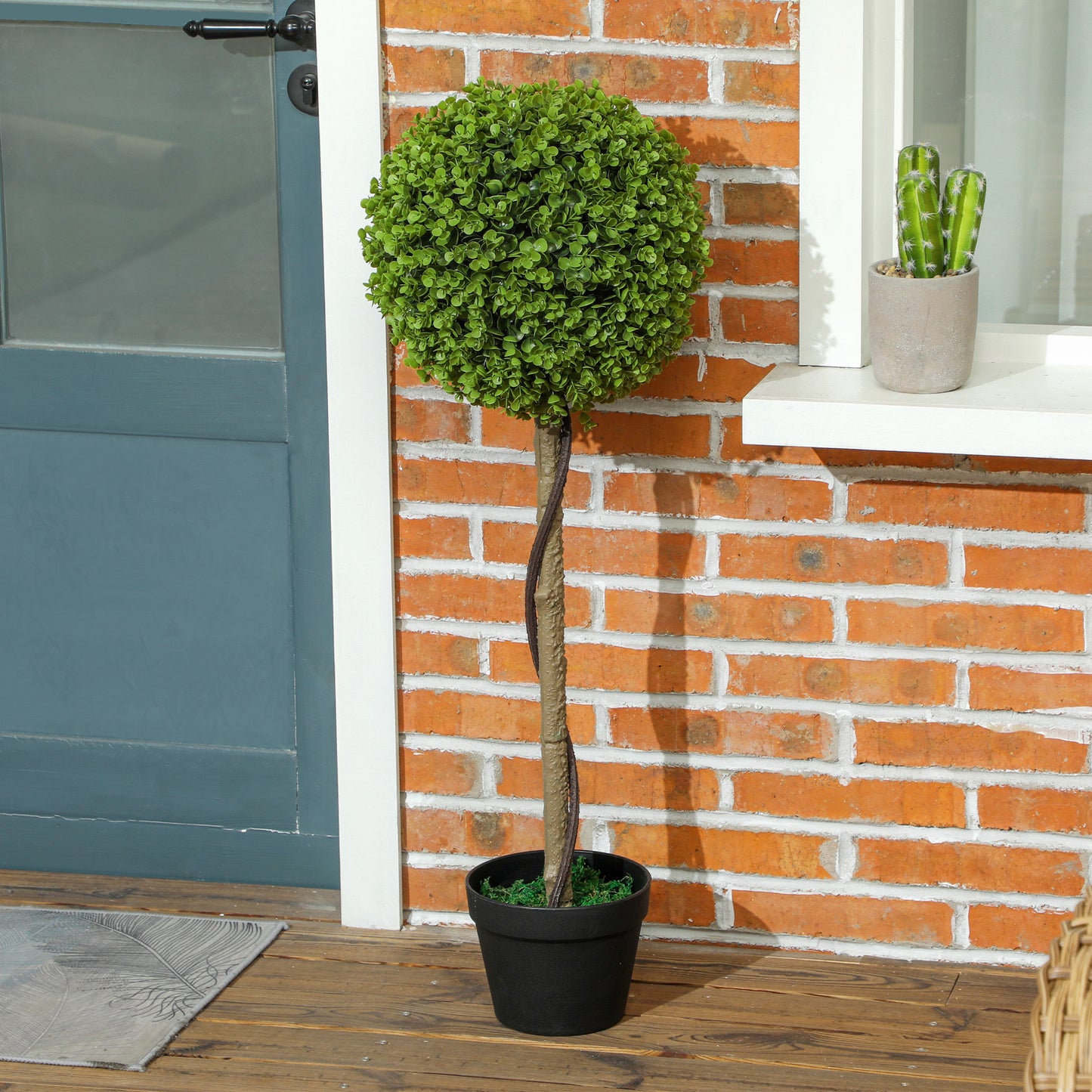 HOMCOM Künstlicher Eukalyptusbaum, 2er-Set, inklusive Topf, pflegeleicht, 90 cm