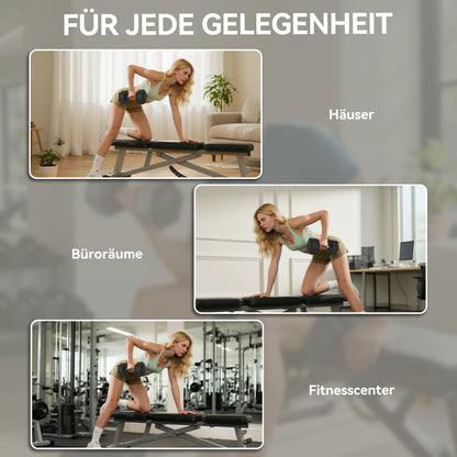 HOMCOM Kurzhantel, 35 kg Hantel, Hantel, Gewicht, Anti-Rutsch-Griff, Schwarz + Silber