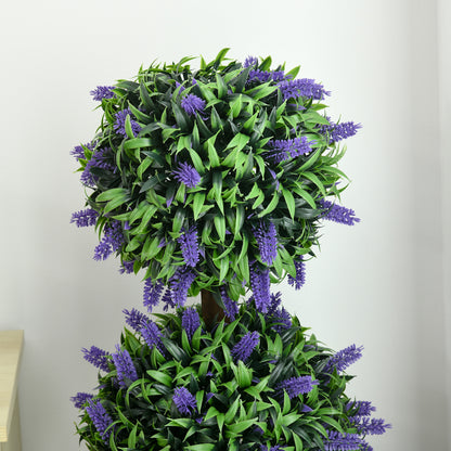 HOMCOM 2er-Set Künstliche Pflanzen, UV-beständige Kunstpflanze im Blumentopf, 110 cm Zimmerpflanze für Wohnzimmer, Garten
