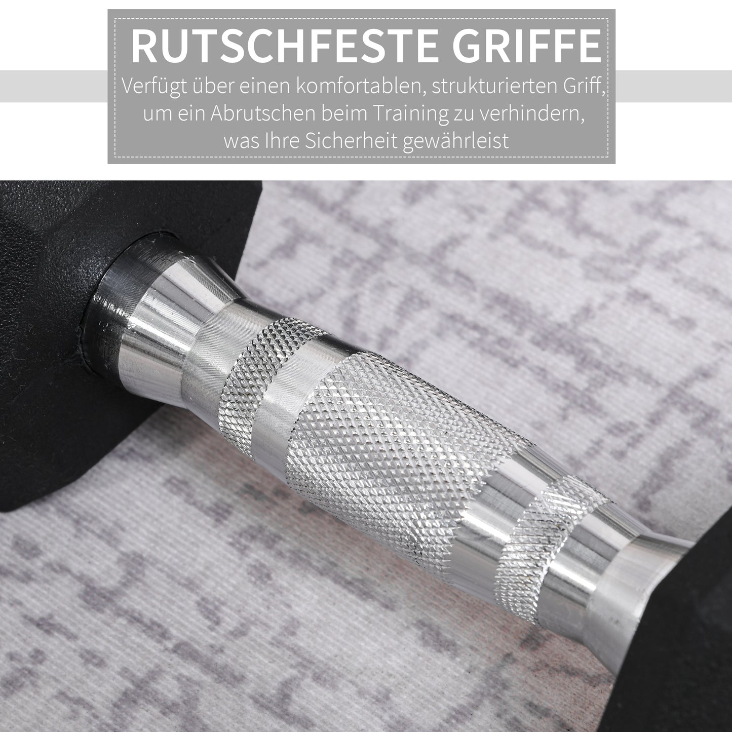 HOMCOM Hexagon Hanteln, 2er Set Hanteln mit gerändeltem Griff, Kurzhantelset aus Gusseisen, 2 x 4 kg, Kurzhanteln für Männer Frauen, Zuhause, Fitnessstudio, Krafttraining