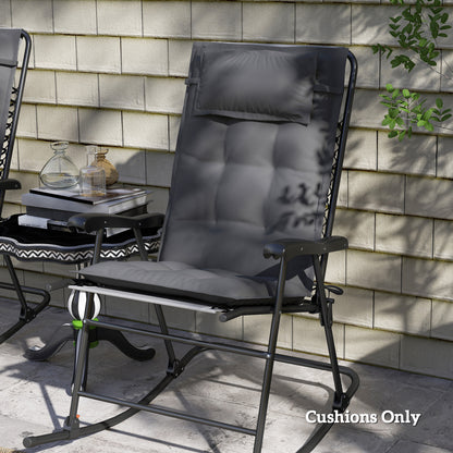 Outsunny 2er Set Auflage für Sonnenliege Wasserabweisend Liegenauflage für Gartenliege Polsterauflage 50x116x5 سم، Dunkelgrau