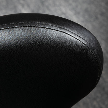 HOMCOM Salonhocker in Lederoptik, höhenverstellbar, bis 120 kg, Stahlgestell, Schwarz