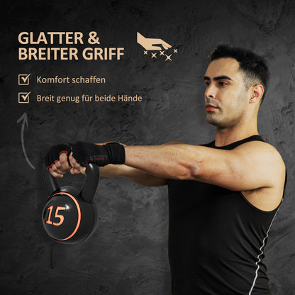 مجموعة SPORTNOW Kettlebell، 3 Kugelhanteln 2,2 كجم/4,5 كجم/6,8 كجم، Kunststoffhülle، Schwarz