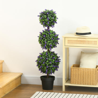 HOMCOM 2er-Set Künstliche Pflanzen, UV-beständige Kunstpflanze im Blumentopf, 110 cm Zimmerpflanze für Wohnzimmer, Garten