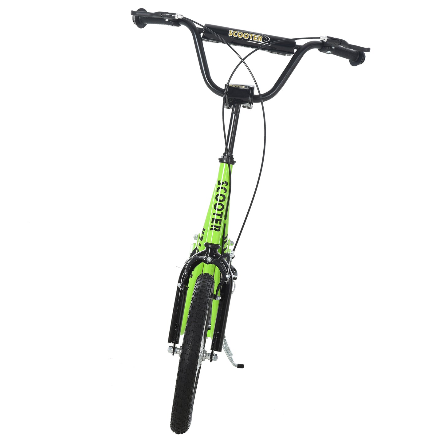 HOMCOM Kinderroller Scooter Tretroller Cityroller Kickscooter Roller Kinder Kickboard mit Luftreifen und Handbremse Scooter Kinder ab 5 Jahre 16 Zoll Grün 139 x 58 x 90-96 cm