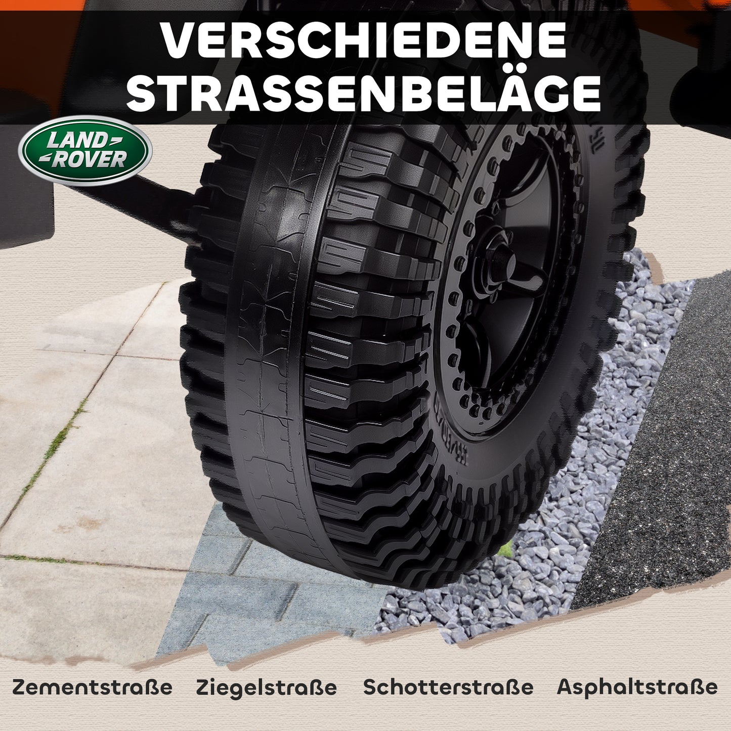 AIYAPLAY Kinder-Elektroauto, 12V Batterie-Betrieb, Fernbedienung, Musik-Funktion, Hupe, LED-Lichter, Orange