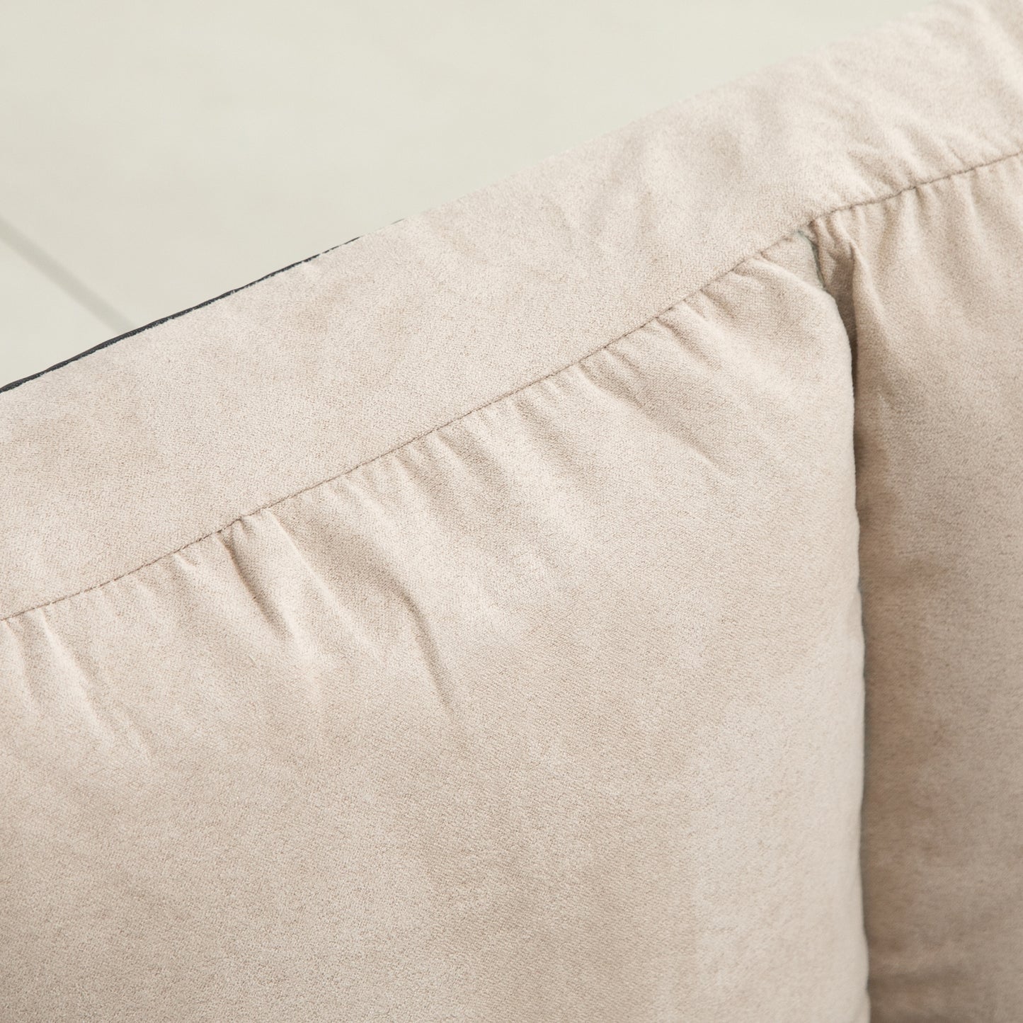 HOMCOM 2-in-1 Bodensessel, Rückenlehne, Verstellbar, 102 x 73 x 60 cm, Beige