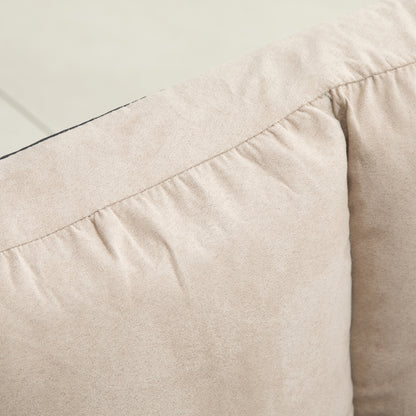 HOMCOM 2-in-1 Bodensessel, Rückenlehne, Verstellbar, 102 x 73 x 60 cm, Beige
