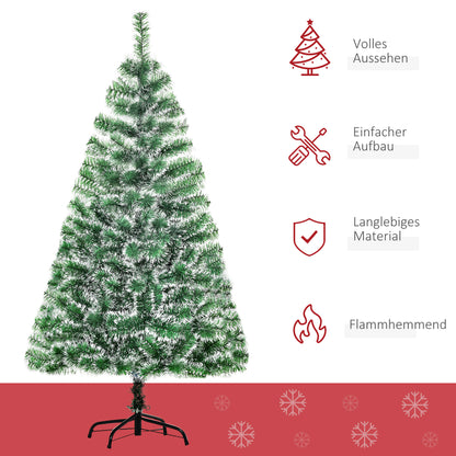 HOMCOM Künstlicher Weihnachtsbaum 1,5 m Christbaum Tannenbaum 416 Äste Metallfuß PET Grün