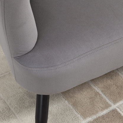 HOMCOM 2-Sitzer-Sofa, Doppelsofa, Zweisitzer Loungesessel im Modern-Design, bis 160 kg belastbar, 132 x 66 x 80 cm, Grau