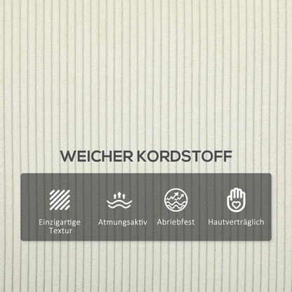 HOMCOM Modernes 3-Sitzer-Sofa, Weiche Couch mit Rückenkissen, Polstersofa für Wohnzimmer, Schlafzimmer, Homeoffice, Cremeweiß