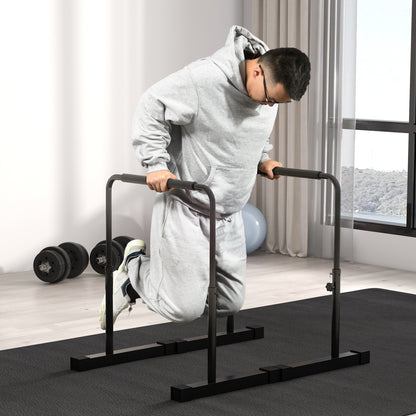 SPORTNOW Dip-Station, höhenverstellbar 80-105 cm, leicht, rutschfest, bis 120 kg, Stahl, Schwarz