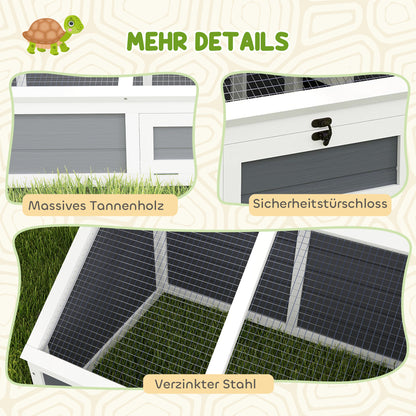 PawHut Schildkrötenbox, Outdoor Schildkrötengehege, bodenloses Design, leicht zu öffnen, Schildkrötenhaus, Hellgrau