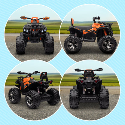 HOMCOM 12V Kinderfahrzeug mit Vorwärts-, Rückwärtsfunktion, MP3-Musikplayer, Scheinwerfer, 3-8 km/h, 3-5 Jahre, Orange