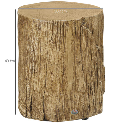 HOMCOM Beistelltisch Baumstumpf-Optik Nivillierfüße 37 cm x 37 cm x 43 cm Beton Braun