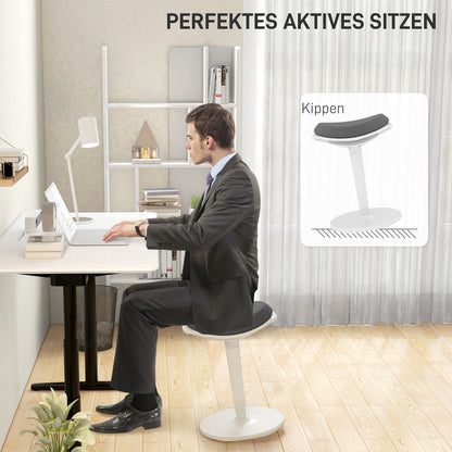 HOMCOM Bürohocker، مريح Stehhocker، höhenverstellbar، مكرر 120 كجم، 42,5 × 35,5 × 56,5-71,5 سم، غراو