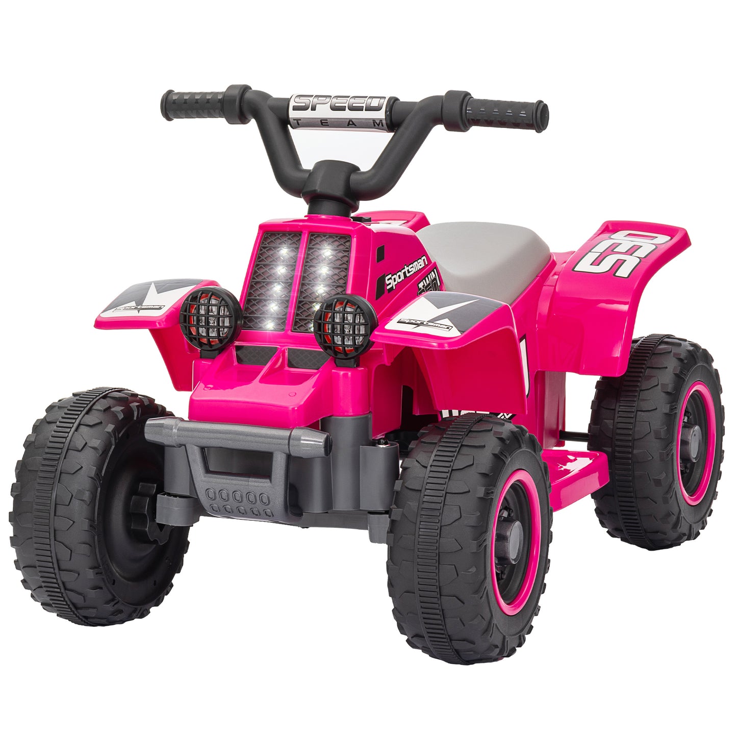AIYAPLAY Elektrisches Quad Bike für Kinder, batteriebetrieben, fährt vorwärts und rückwärts, LED-Lichter, 18-36 Monate, Rosa
