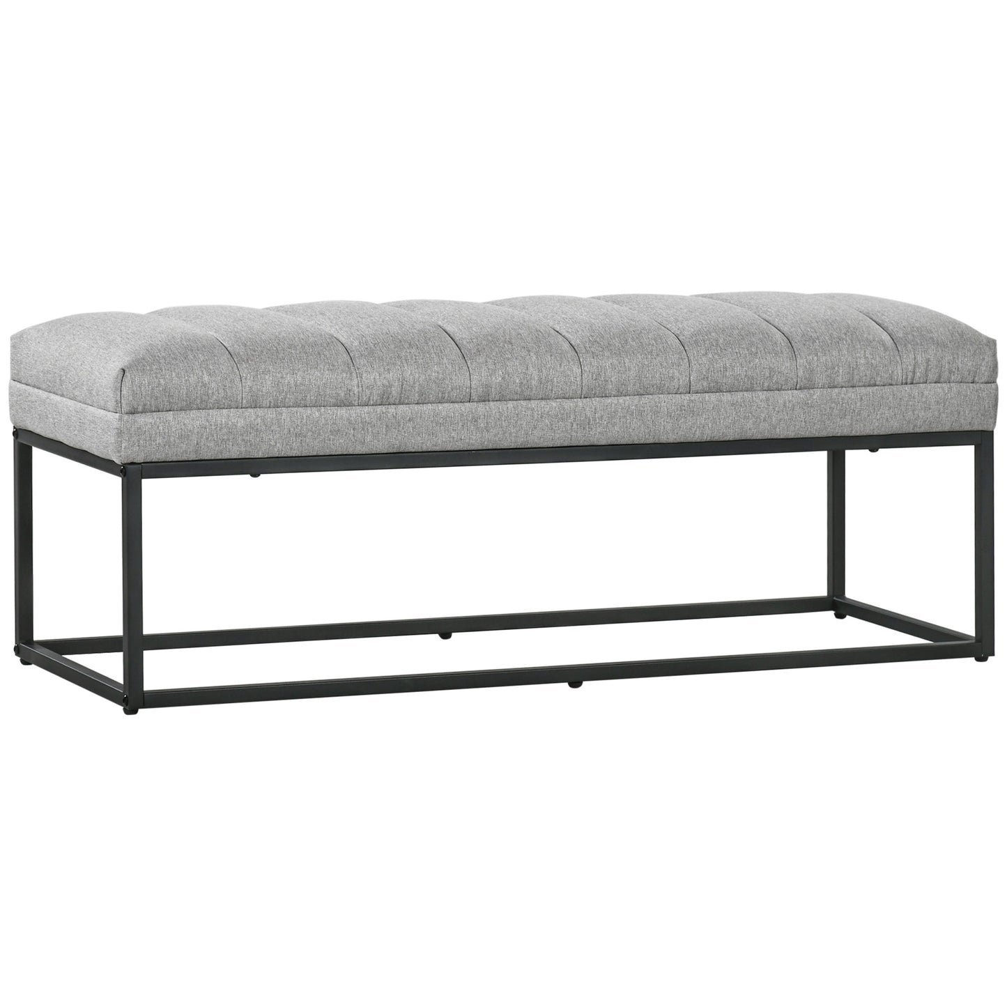 HOMCOM Sitzbank im Industrie-Design, Bettbank, Metallbeine, Rosa + Schwarz