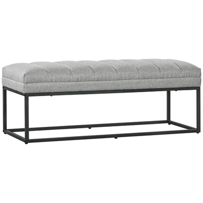HOMCOM Sitzbank im Industrie-Design, Bettbank, Metallbeine, Rosa + Schwarz