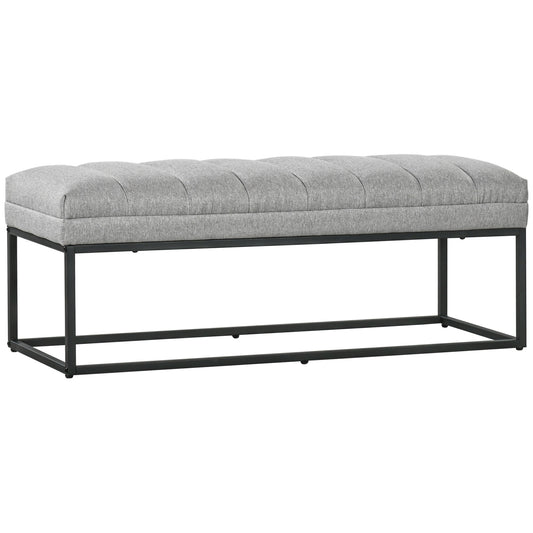 HOMCOM Sitzbank im Industrie-Design, Bettbank, Metallbeine, Rosa + Schwarz