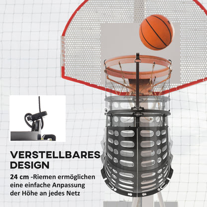 SPORTNOW Basketball-Rebounder, höhenverstellbar, 360° drehbar, Kunststoff, 35,6L x 35,6B x 75,5H cm, Schwarz