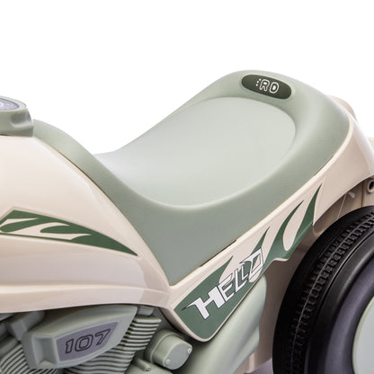 AIYAPLAY Rutschauto, Motorrad-Design, Musik und Seifenblasen, für 2-5 Jahre, Cremeweiß