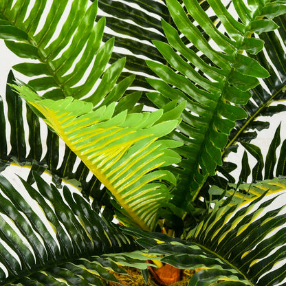 HOMCOM Kunstpflanze, Tropische Palme, inkl. Übertopf, 50 cm, Grün + Schwarz