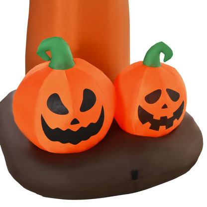 HOMCOM Selbstaufblasend Halloweendekoration mit LED-Lichtern, inkl. Gebläse und Befestigungsmaterial, 156cm x 107cm x 274cm