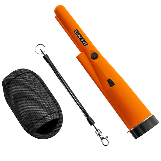 Outsunny Metalldetektor für Erwachsene, Tragbar Ortungsgerät mit LED Indicator, Wasserdicht Schnurlos Metallsuchgerät Orange