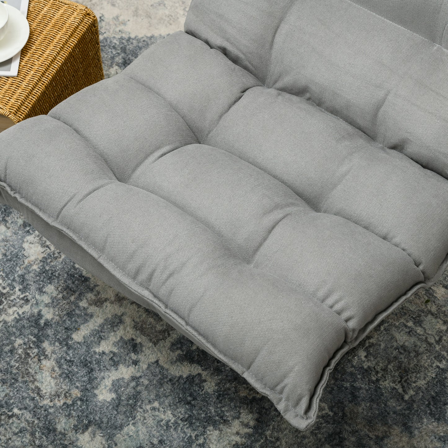 HOMCOM Relaxsessel Lesesessel, drehbar, Samtoptik, 62 cm x 70 cm x 95 cm, Hellgrau